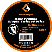 Original Geekvape N80 Framed Staple twisted wire Fused clapton wire for electronic cigarette coils Vape DIY