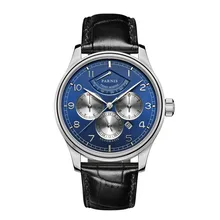 Parnis Pilot II Seriers Luminous Mens Leather Watchband Fashion Automatic Mechanical Watch Wristwatch