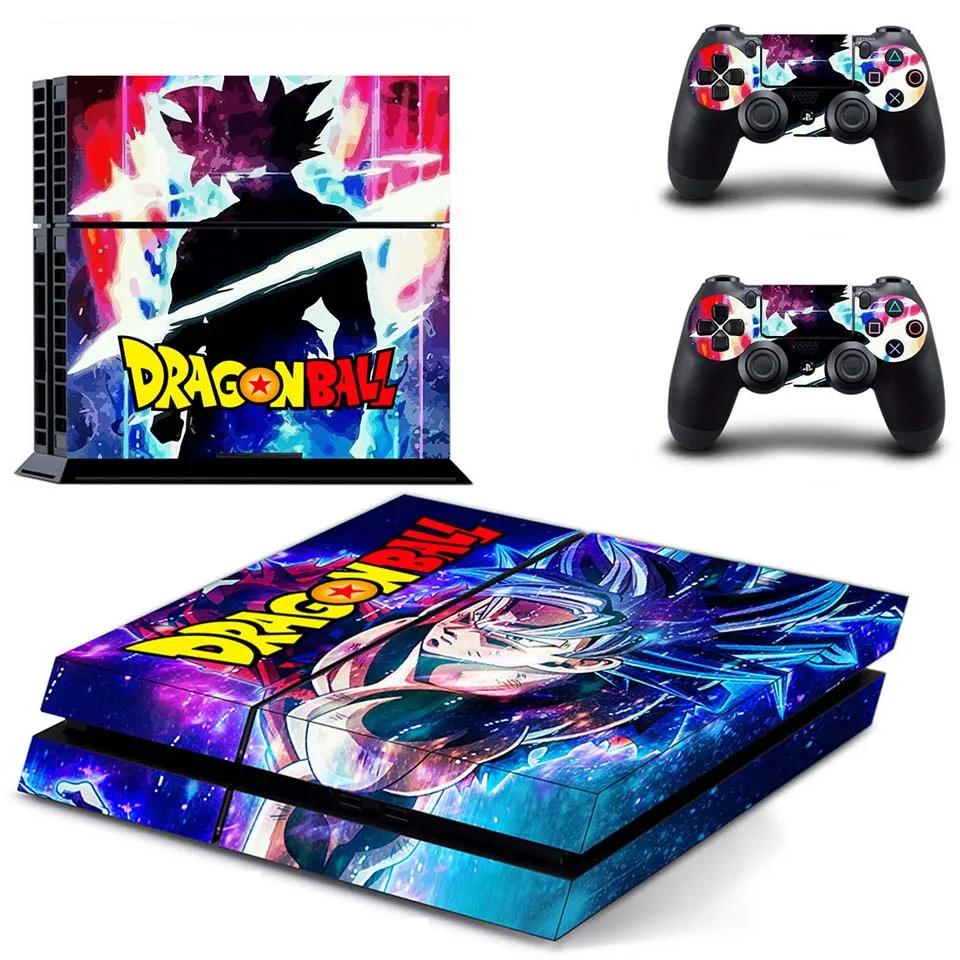 PS4 виниловая кожа Dragon Ball пользовательский дизайн наклейка+ 2 контроллера шкуры комплект для Sony Playstation 4