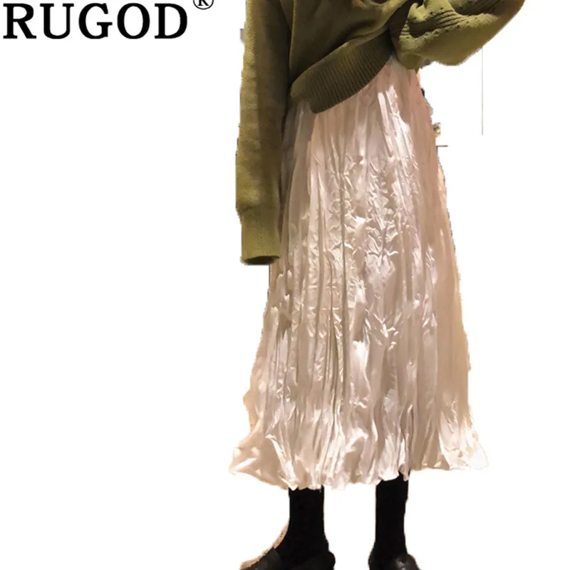 RUGOD/женские элегантные длинные юбки; повседневные однотонные плиссированные женские юбки; свободные вечерние платья в стиле бохо; Vestidos Femme