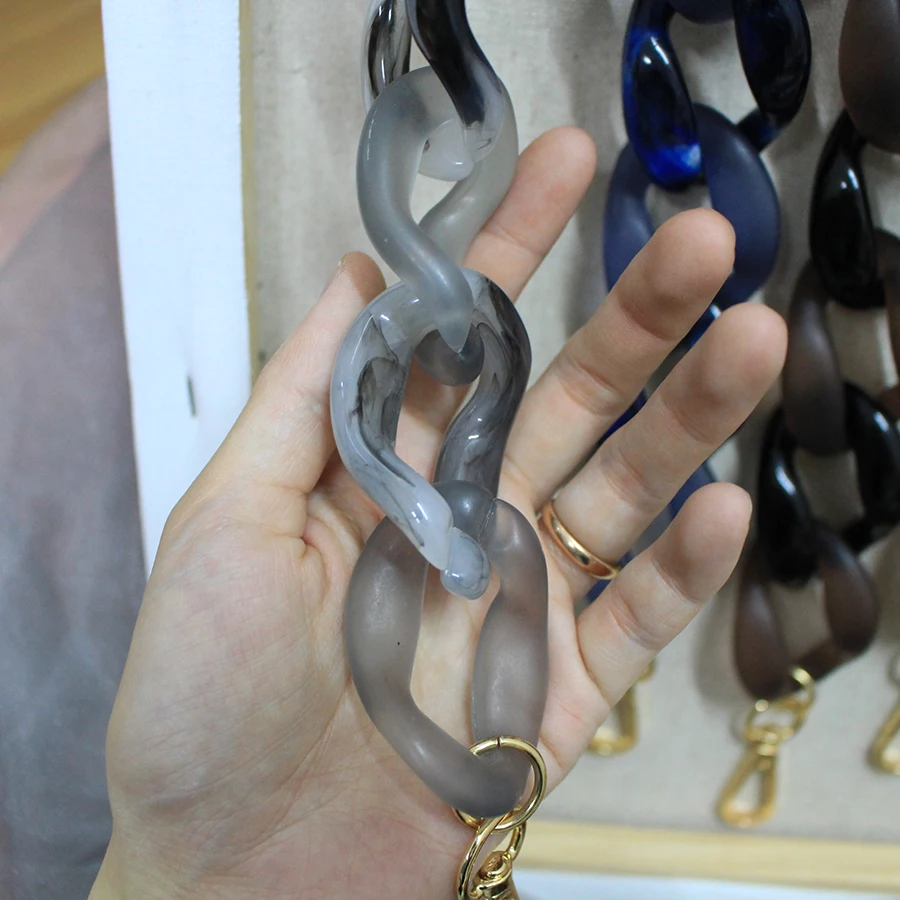 36cm Detachable Acrylic Resin Chain Bag Strap Handbag Retro Colorful Short Replacement Shoulder Strap Bag Belt Bag Accessories