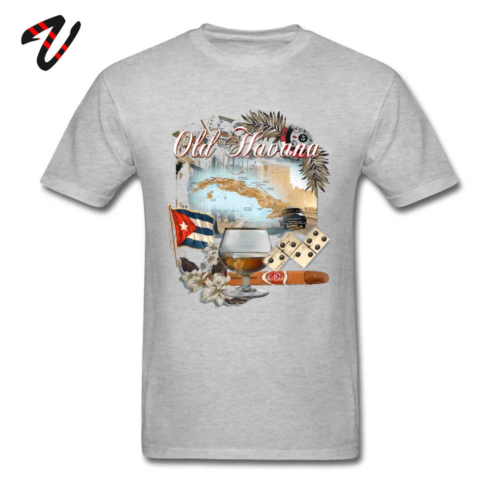 old havanna Personalized Short Sleeve Tops Shirts Father Day O-Neck All Cotton Men T Shirts Personalized Tee Shirts Funky old havanna 21236 grey