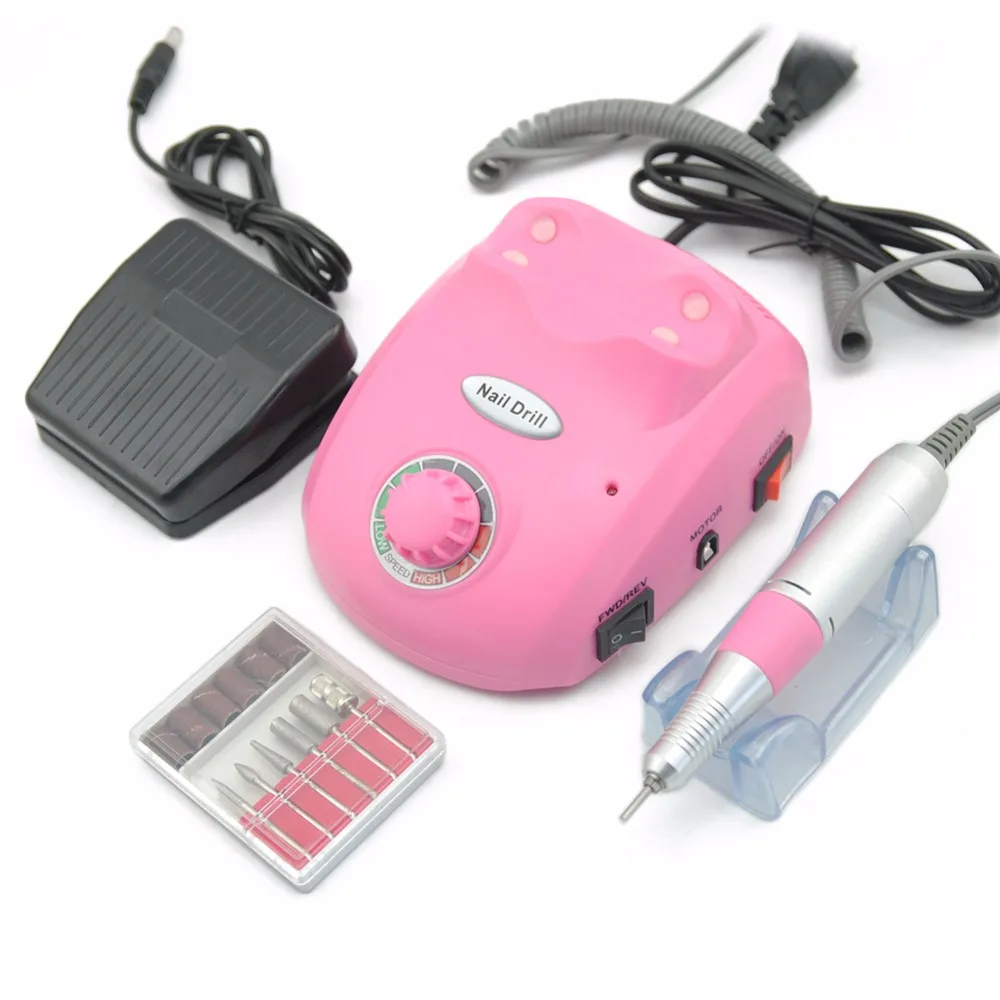 

18W Pink Pro Electric Nail Art Drill Machine Nail Equipment Manicure Pedicure Files Electric Manicure Drill & Accessory