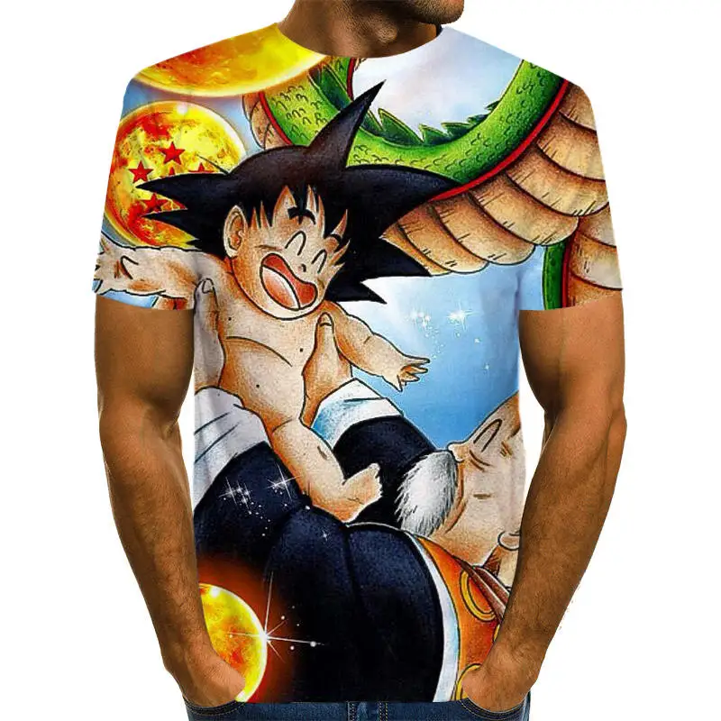 Dragon Ball Z Ultra Instinct God Son Goku Super Saiyan Men Tshirt 3D Printed Summer O-Neck Daily Casual Funny T shirt Plus Size - Color: NT-197
