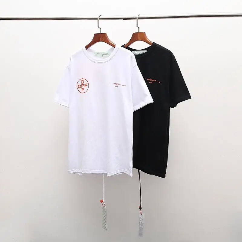 OFF-WHITE Orange Scan Line OW Мужская футболка с коротким рукавом