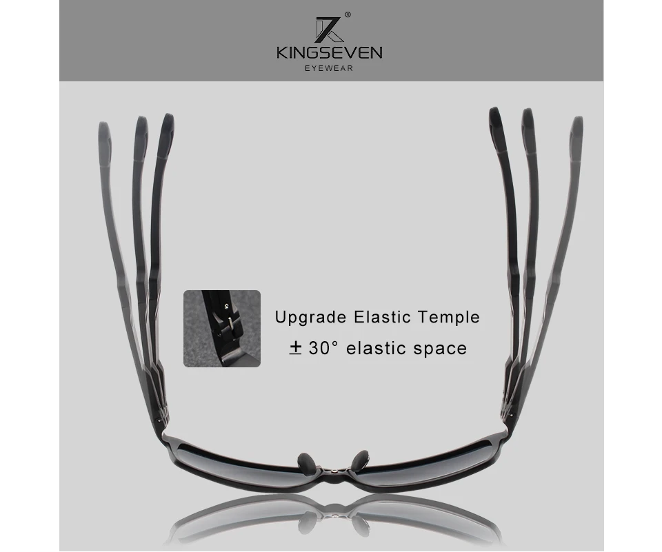Baratos KINGSEVEN 2019 aluminio cuadrado hombres mujeres polarizado revestimiento espejo gafas de sol para hombres