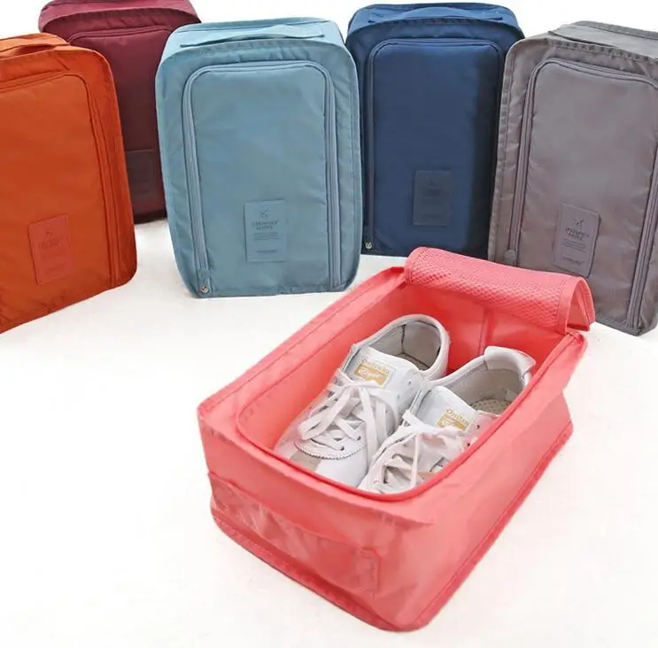 300 pcs 편리한 여행 저장 가방 나일론 6 색 휴대용 주최자 가방 구두 정렬 주머니 다기능