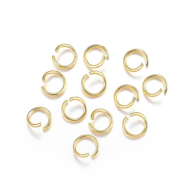 

100pcs 304 Stainless Steel Gold Color Dangle Loop Split Ring 4 5 6 7 8MM Jukp Ring Connector for DIY Jewelry Making Findings