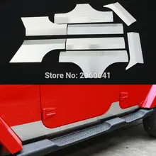 8pcs Stainless Steel Side Door Decoration Strip for 4 doors for Jeep Wrangler JK 2007~2016 4 Doors Car Styling Accessories