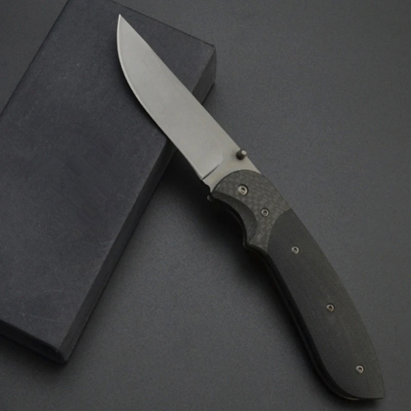 

Knife Flipper Pocket Knives Satin Blade Axis System G10 Handle Black Camping Tools Folding Combat Edc Throwing of Knifes