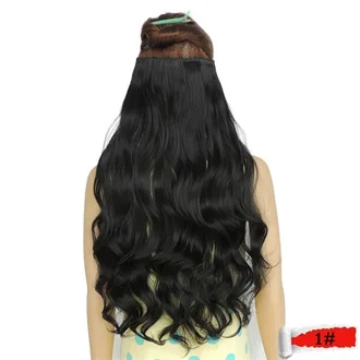 #1 Wjj12070/1 p Xi Rocks вьющиеся синтетические волосы на заколках для наращивания для черных женщин парик длинные парики на заколках - Цвет: #1