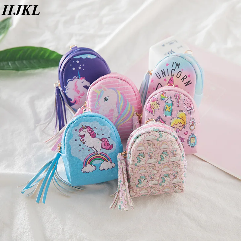 

HJKL Cartoon Unicorn coin purses women wallets good cute kawaii card holder key money bags for girls ladies purse kids children