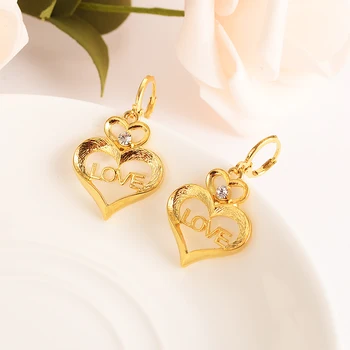 

Cute cz gold drop Earrings rhinestone crystal crown heart for Girls Women Fashion Earrings Bijoux gifts charms mother gift