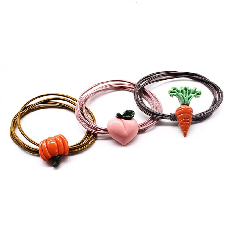 

1pcs Fruit cartoon Girls Elastic Hair Bands Scrunchies Hair Accessories Children Ponytail Holder Rubber Band