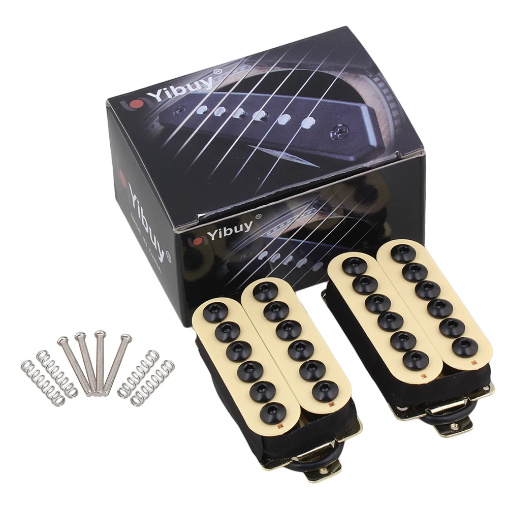 

Yibuy Double Coil Humbucker Electric Guitar Neck Bridge Pickup Ceramic Magnets