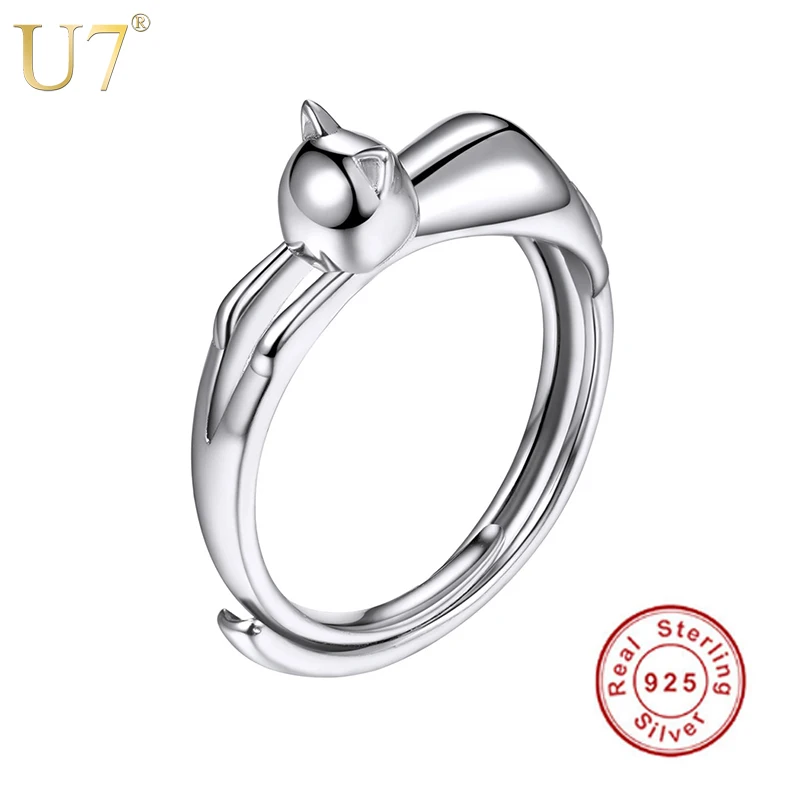 Женское кольцо из серебра 925 пробы в виде кошки|cute rings for women|rings womenring |