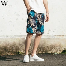 Womail шорты мужские летние модные с принтом льняные спортивные свободные шорты быстросохнущие пляжные высокого качества подарок повседневные A30
