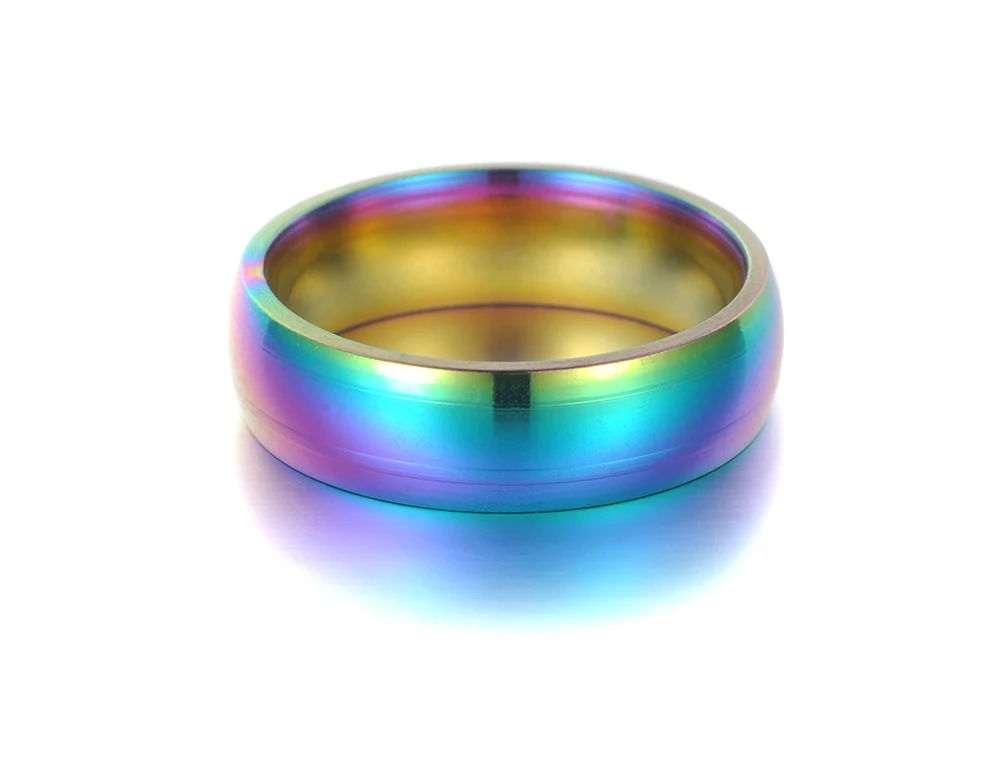 Zoomango гладкие, из нержавеющей стали Обручение кольцо золото/серебро Цвет изогнутые парные обручальные кольца для Для женщин Прямая ZR18115