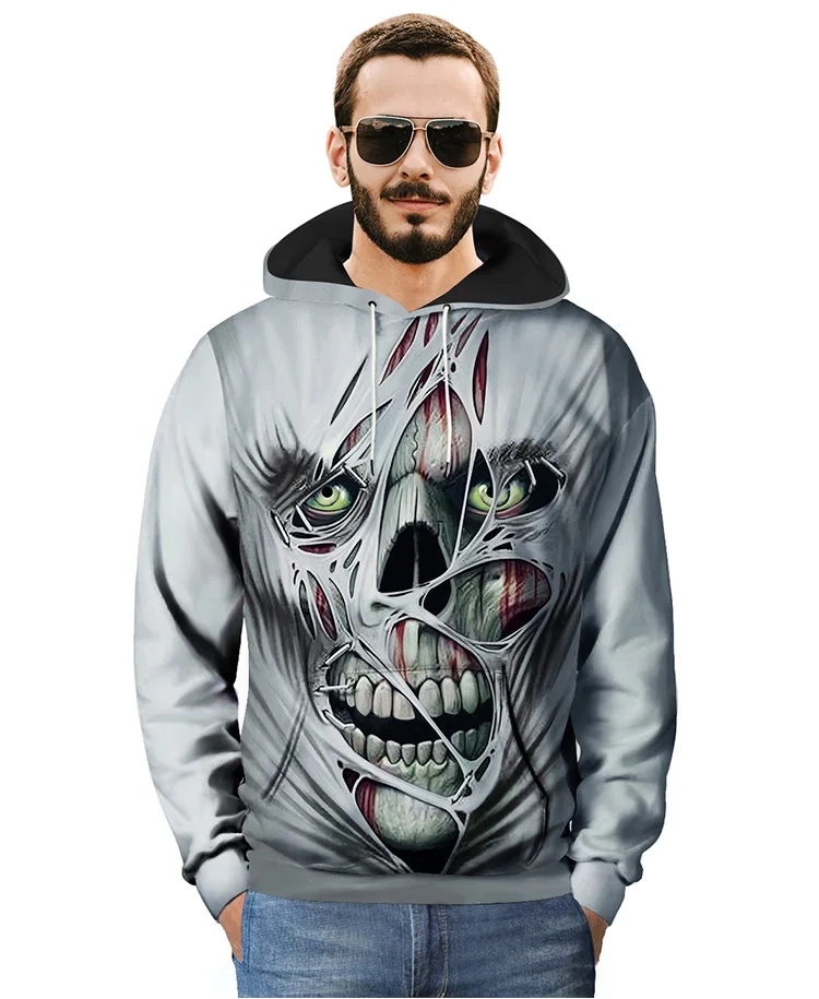 3D Hoodies Men Creative horror ghouls 3d printed hoodie Novelty Hoody Sweatshirt Fashion Pullover Tracksuits Streetwear