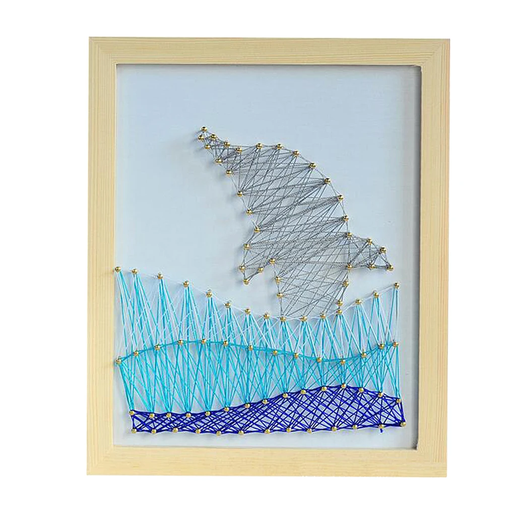 Ремесла Pin String Art Kit для детей взрослых животных Дельфин ногтей Живопись Home Deor