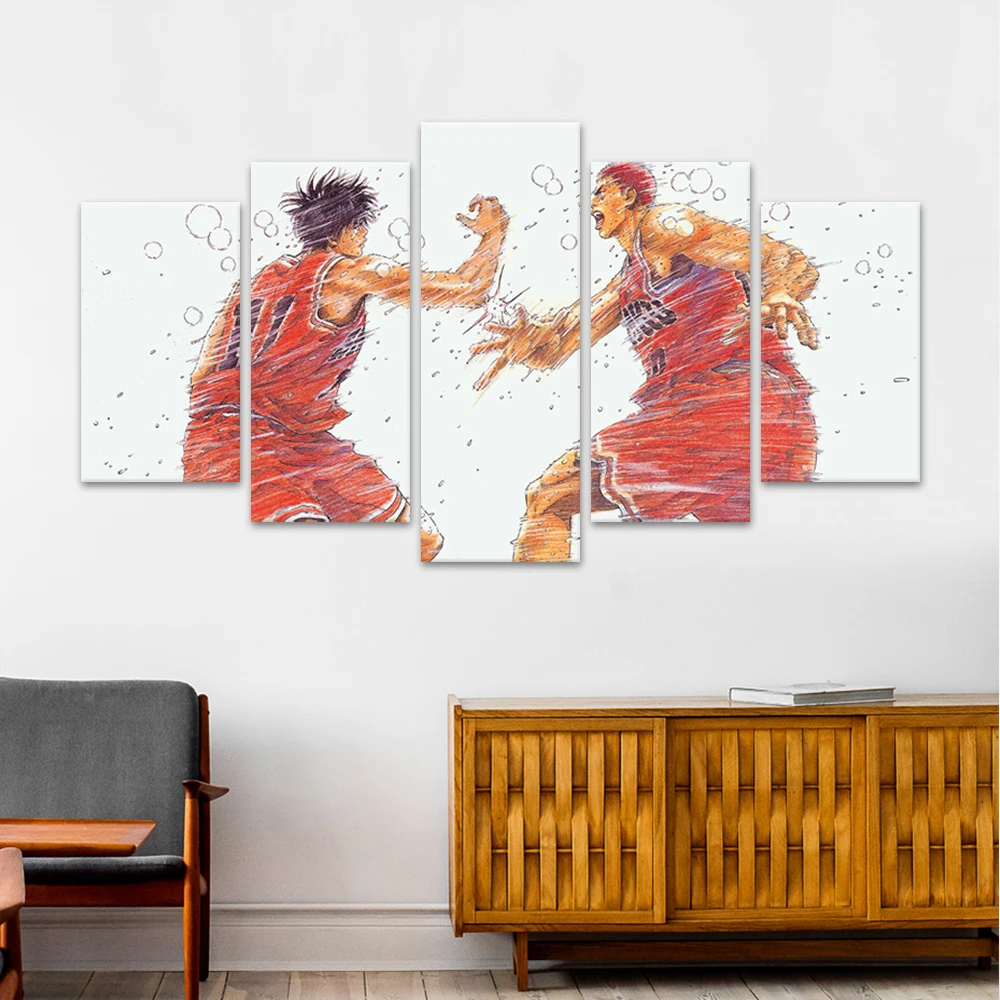 Картина маслом на холсте 5 шт. рисунок из мультфильма Slam Dunk Wall Art напечатанный