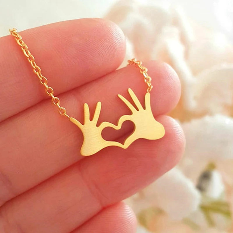 Buy Fashion Hand Heart Pendant Necklaces for Women