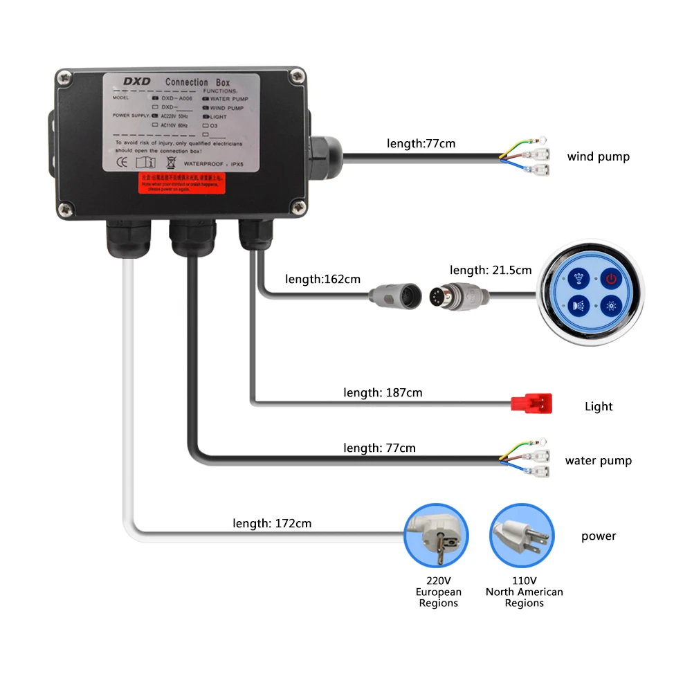 Design simples em forma redonda banheira de hidromassagem banho bomba de água sistema de controle de massagem banheira de hidromassagem acessórios painel de controle-5
