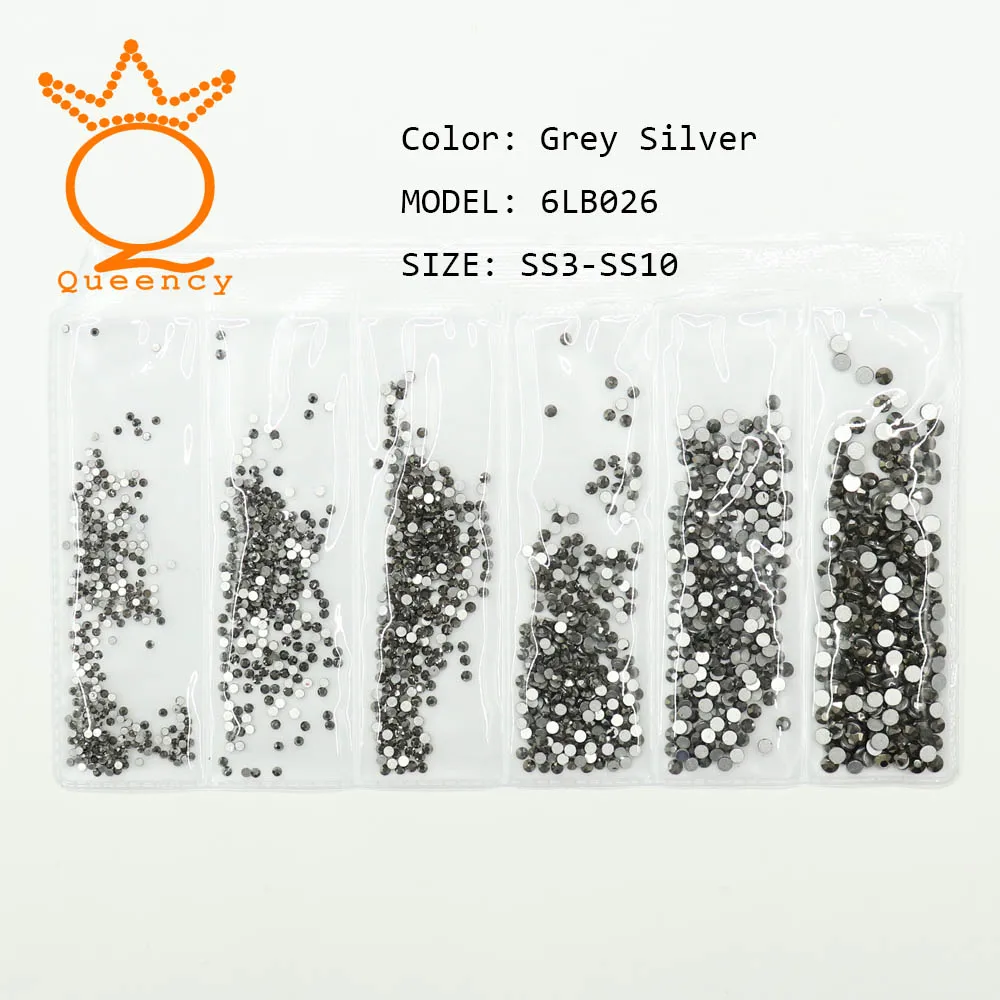 

1728pc Nail Rhinestones Mixed Size SS3-SS10 Crystals Nail Art Decorations Silver Color Shiny Stones Strass Charms Manicure Tools