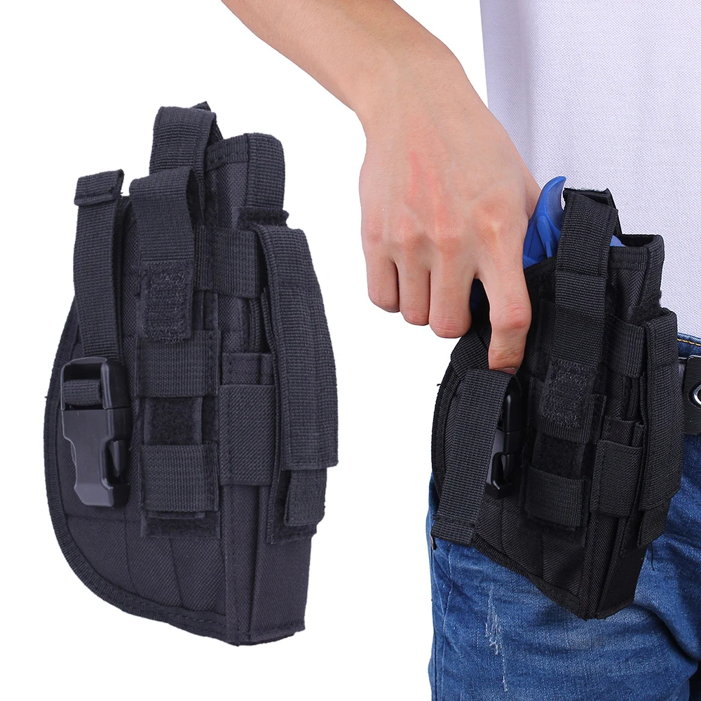 

600D Tactical Military Pistol Holster Concealed Storage Gun Bag Anti-theft Bag Waist Belt Pouch for Hunting Shooting CS Game
