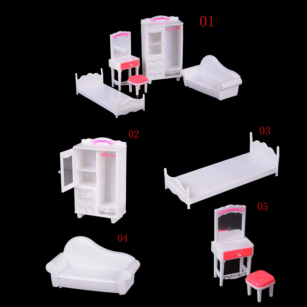 Шкаф/кровать/диван/туалетный столик мебель аксессуары для куклы Барби мебель кукольный дом аксессуары детский подарок