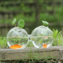 Ручной работы прозрачный стеклянный шар Настольная Ваза, объединенный набор/2 шт шары вазы, украшение дома