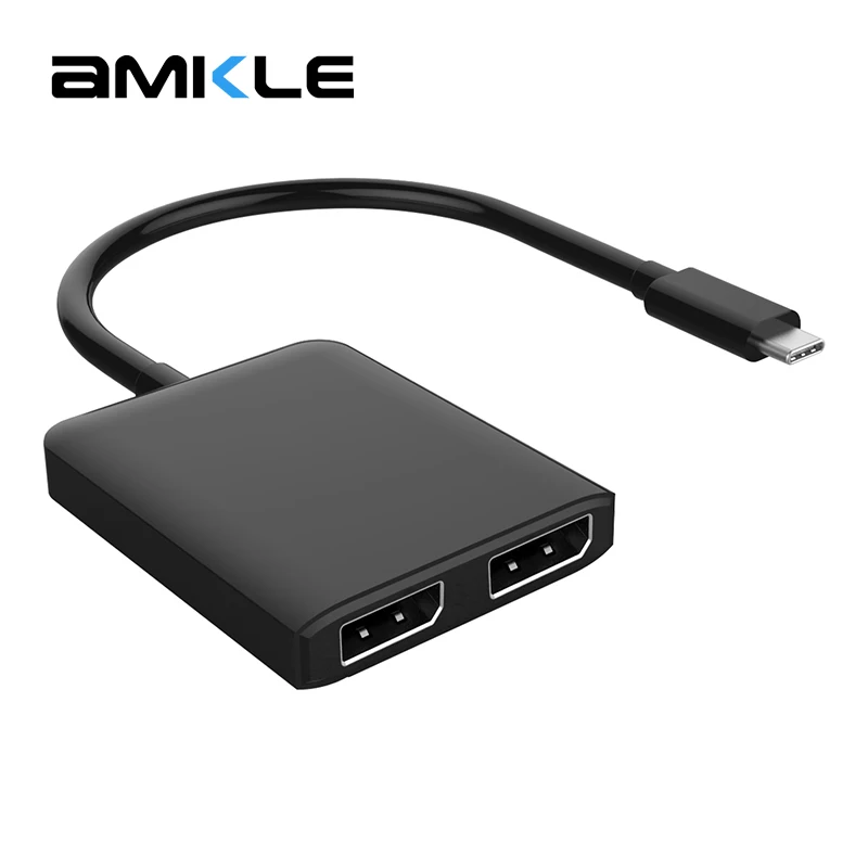 Amkle USB C HUB USB C 3.1 to DP Displayport Adapter Type C USB C Male to Dual DP Female 4K 30Hz Video Converter for Macbook Pro Amkle USB C HUB USB C 3.1 to DP Displayport Adapter Type C USB C Male to Dual DP Female 4K 30Hz Video Converter for Macbook Pro
