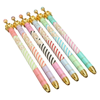 

5 PCS of 6pcs Stylus Gel Pens Ballpoint Pen Ballpoint Pens Crown Kids Gift