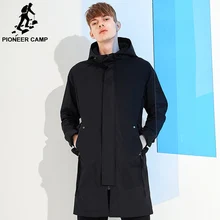 Пионерский лагерь, Весенняя однотонная длинная куртка с капюшоном, пальто, Мужская брендовая одежда, повседневная модная верхняя одежда, ветровка, Мужское пальто AFY803121