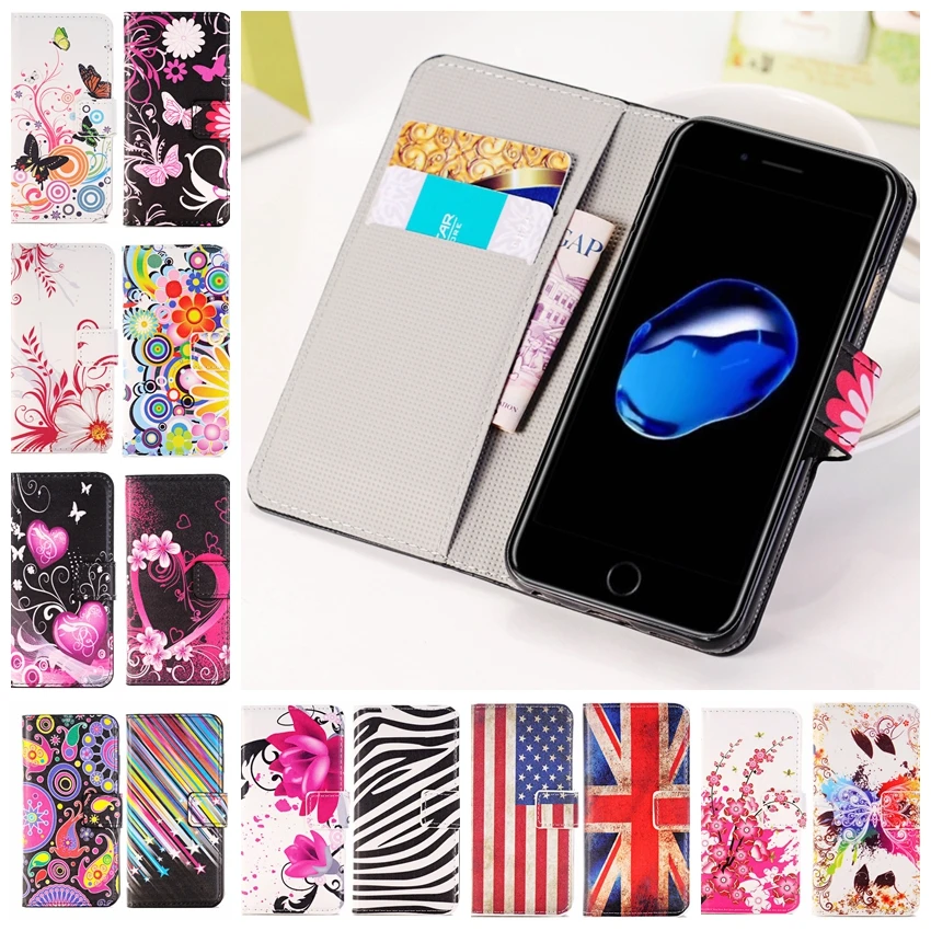 Для apple iphone 8 7 6 6 S Plus X XS MAX XR 5s SE 5 pu кожаный чехол для телефона с бабочками Fly Flower Painted flip Wallet слоты для карт