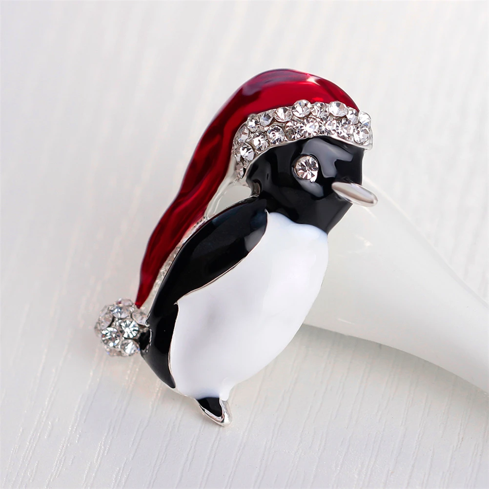 1 шт., Рождественская маленькая брошь с бантами, ювелирный подарок на Рождество, милая модная брошь с изображением пингвина в виде животных