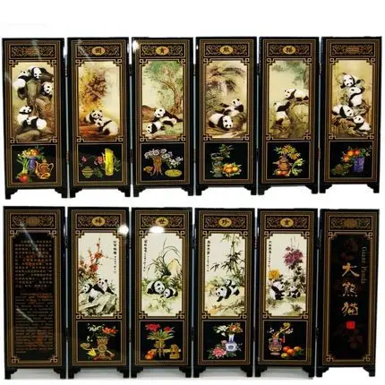 Demonstreer Zuigeling Dodelijk Kantoor Tafel Mini Kamerschermen 6 Trad Panelen Decoratieve Schilderkunst  Houten Byobu Panda Chinese Nationale Schat|folding screen|mini folding  screenfolding screen chinese - AliExpress