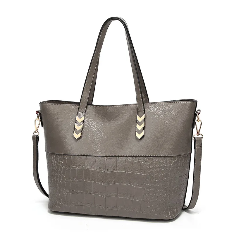 

Simple PU Leather Women shoulder bag crocodile Grain women's luxury handbags Red Large capacity Tote Women Corssbody bags