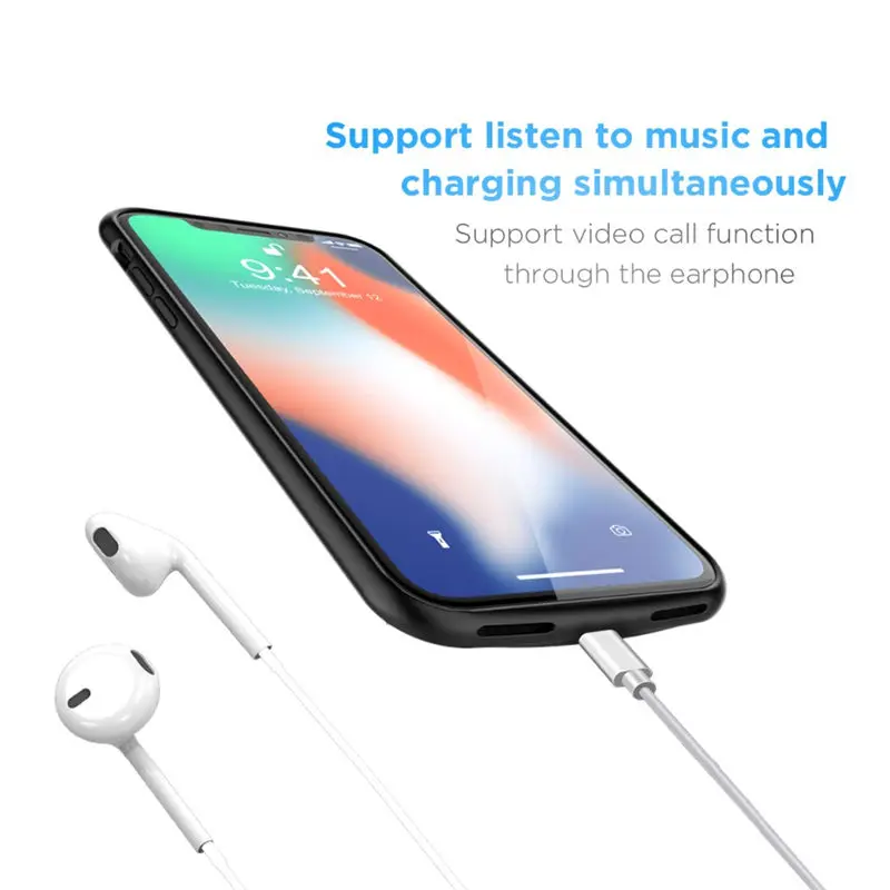 Тонкий чехол для зарядного устройства iPhone X XS Max тонкий внешний аккумулятор