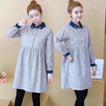 

Korean Long Sleeve Striped Shirts Maternity Clothes Nursing Top Autumn Pregnant Women Breastfeeding Tops Spring Clothing H203