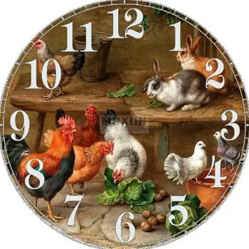

DIY Diamond Painting Chicken and rabbit 5D Diamond Embroidery Art paintings Picture Of Rhinestones Cross-Stitch Home Decor clock