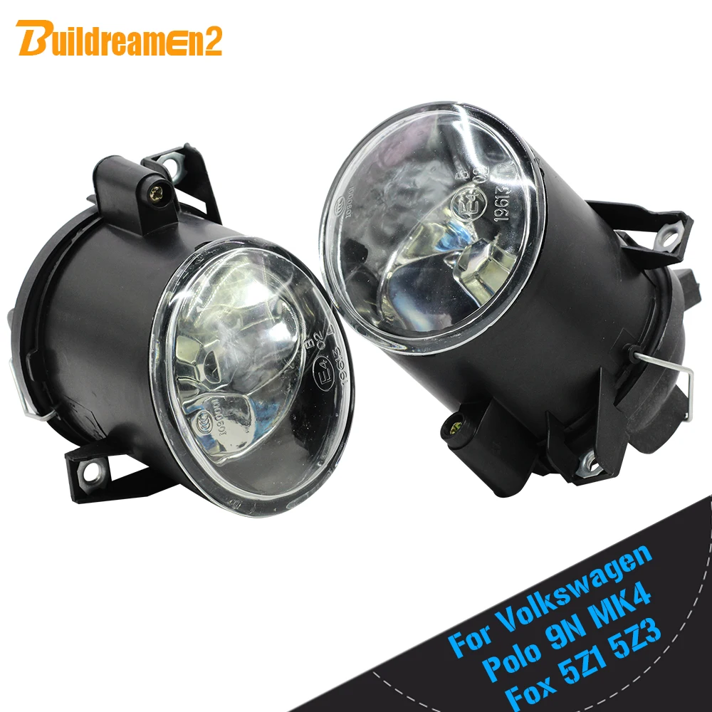 

For Volkswagen Polo 9N MK4 / Fox 5Z1 5Z3 Car Front Fog Light Assembly Lampshade + Halogen Lamp 100W H3 Warm White 12V Styling