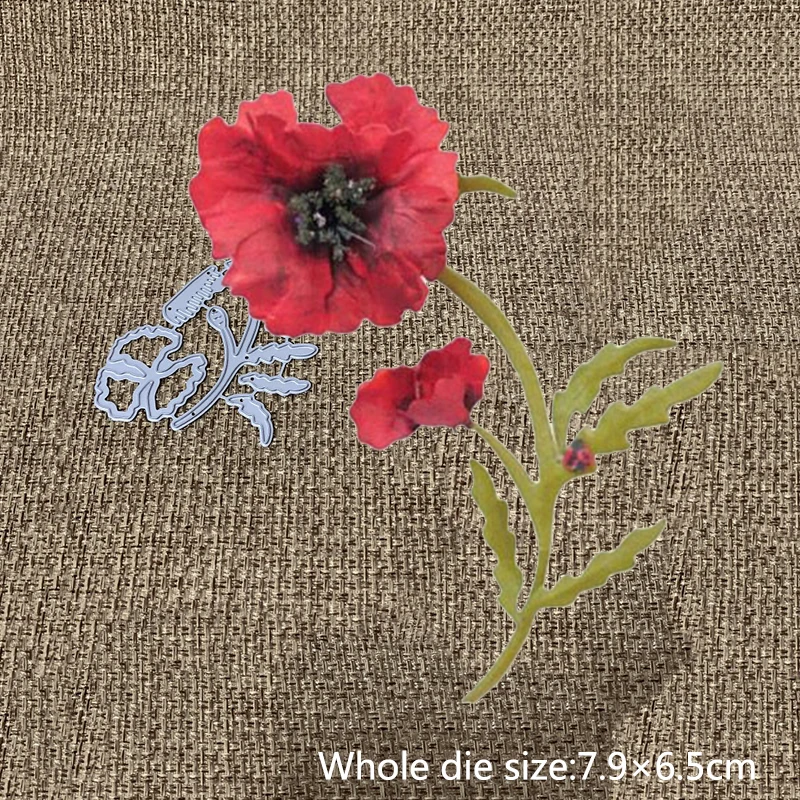 

New Design Craft Metal Cutting Dies Cut Die Mold Poppy flower Scrapbooking DIY Album Paper Card Craft Embossing Die Cuts