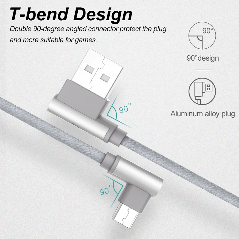 Jellico Micro кабель 90 градусов Microusb провод для быстрой зарядки данных зарядное устройство для samsung huawei Xiaomi Tablet USB Micro плетеный кабель
