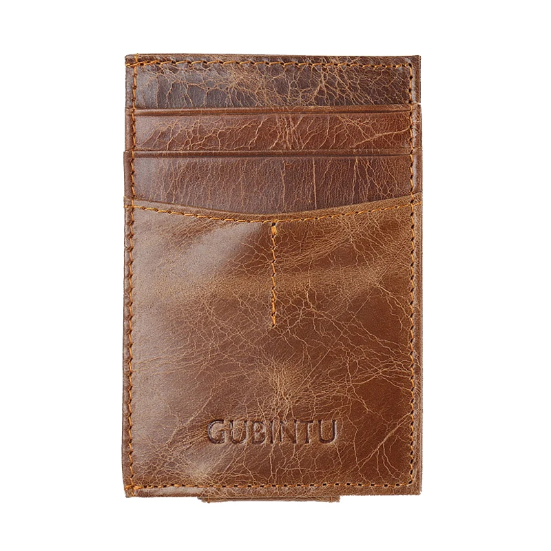 

GUBINTU Vintage Cortex Money Clips New Fashion Designer Solid Men's Money Clip Coin Bag Purse