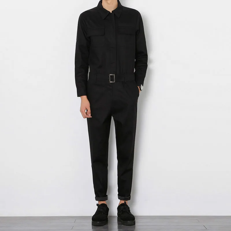 

Men Jumpsuit Male Long Sleeve A Piece Pants Overalls Tooling Casual Jumpsuit Hiphop Fashion Trousers