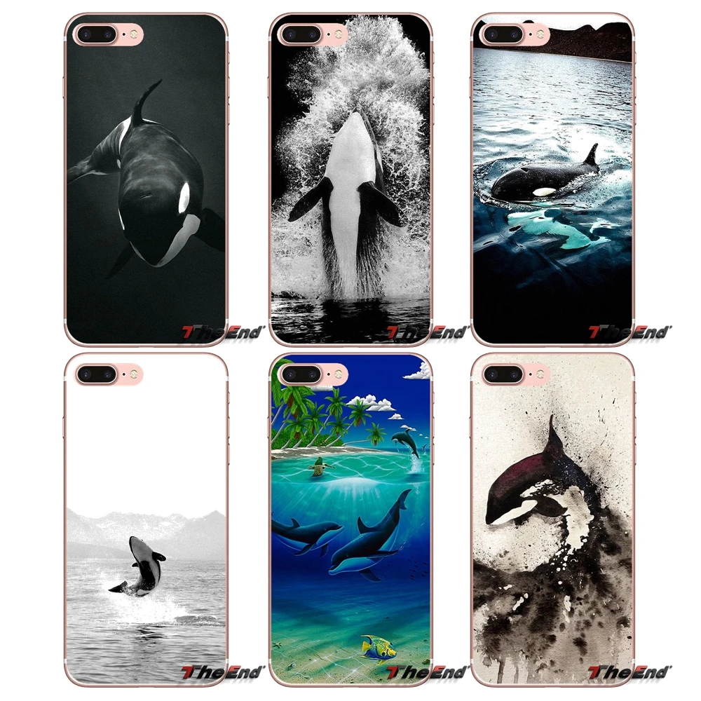 

Killer Whale Orca Soft Transparent Shell Covers For Apple iPhone X 4 4S 5 5S SE 5C 6 6S 7 8 Plus 6sPlus 6Plus 7plus 8plus