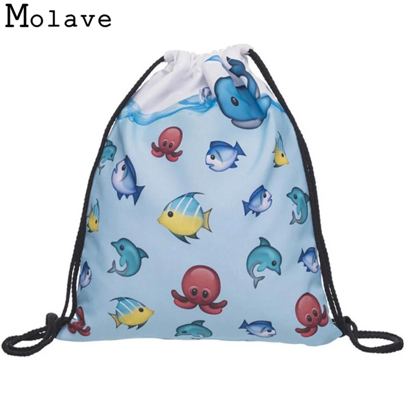 

Naivety Fish Printing Drawstring Backpack Portable Teenage Backpacks Bag Unisex 3D Prints 30S71218 drop shipping