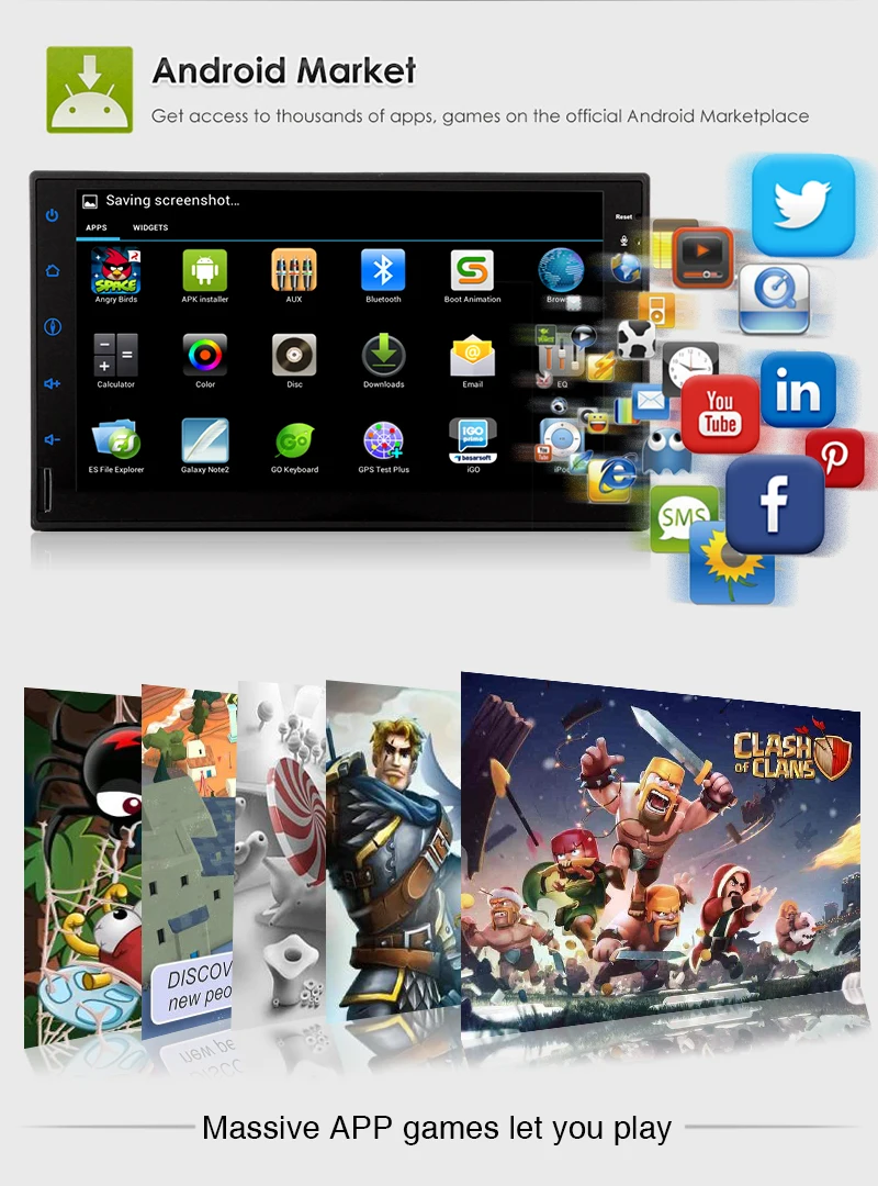 Excellent 3G/ 4G Android 5.1 Car Multimedia Player Car PC Tablet Double 2 din GPS Navigation Car gps Stereo Radio Bluetooth NO DVD player 5