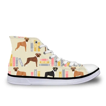 

Customized Boxer Dog Print Women Vulcanize Shoes for Ladies Casual High Top Canvas Shoes Adult Sneakers Zapatos Mujer Trainers